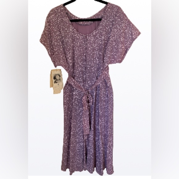 Jessica McClintock 80s Vintage.Purple dress with tags .Size : Medium Never Used - Picture 5 of 11